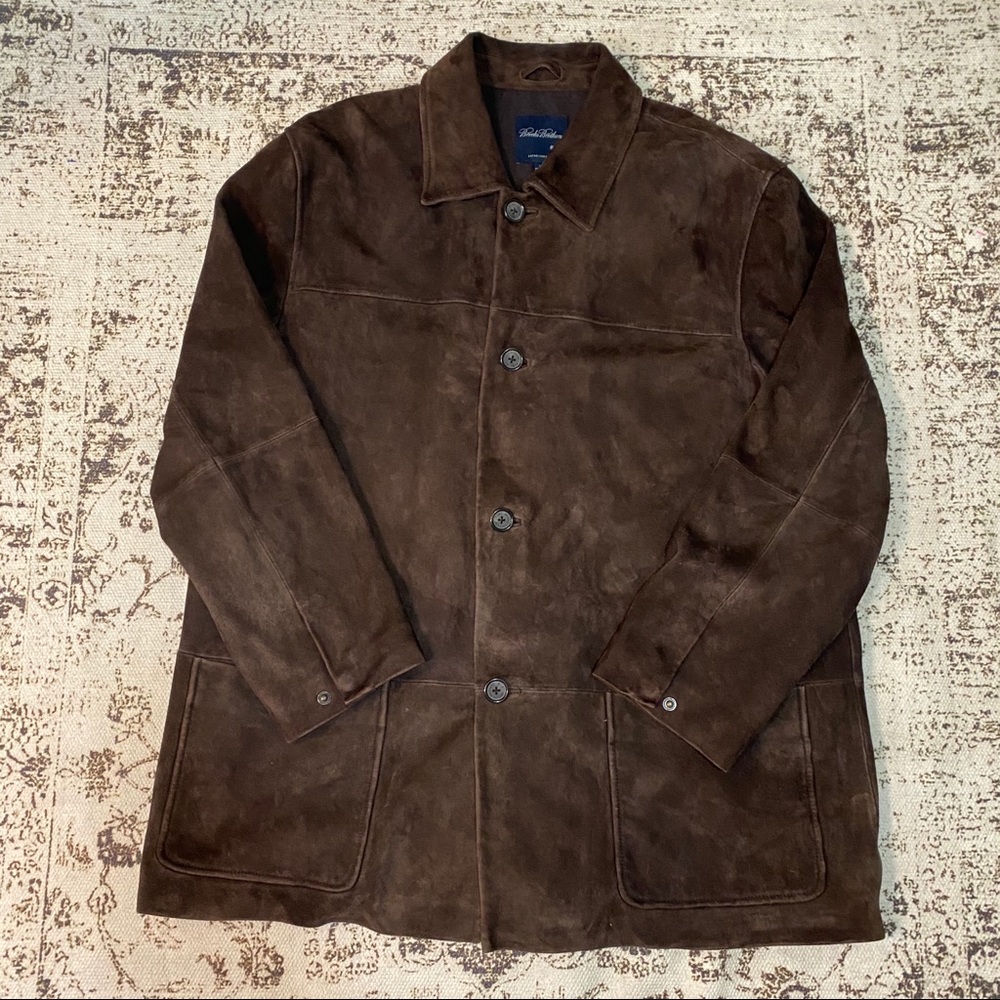 Classic Brown Suede Men's Coat - Leather Jacket Style